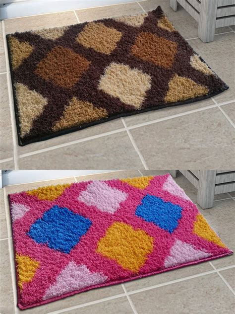 Athom Living Easy Home Designer Soft Anti Slip Bath Mat 38x58 cm Combo ...