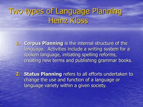 Language Planning