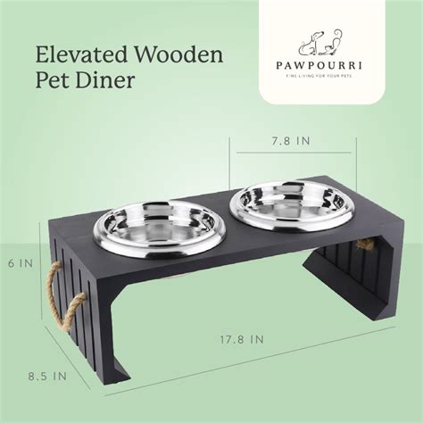 Pawpourri Elevated Wooden Pet Diner – Puppiezo