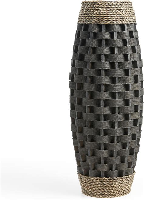 Amazon.com: Tall Floor Vases for Decor - 24" Black Hand Woven Floor ...