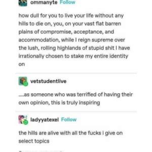 live not on your barren plains of compromise