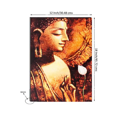 6MM MDF Meditating Lord Buddha Satin Matt Texture UV Art Painting ...