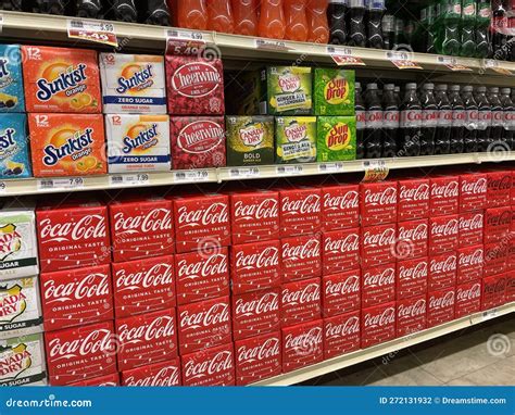 Grocery Store Soda Coke 12 Packs on Shelves Editorial Photography ...