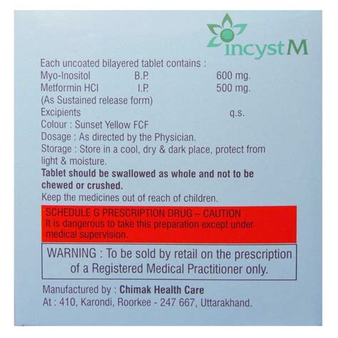 Incyst M Tablet 10's Price, Uses, Side Effects, Composition - Apollo ...