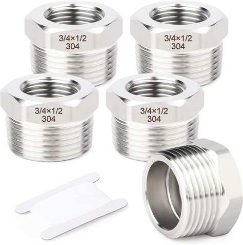 Amazon.com: TAISHER 5PCS 304 Stainless Steel New Reducer Hex Bushing, 3 ...