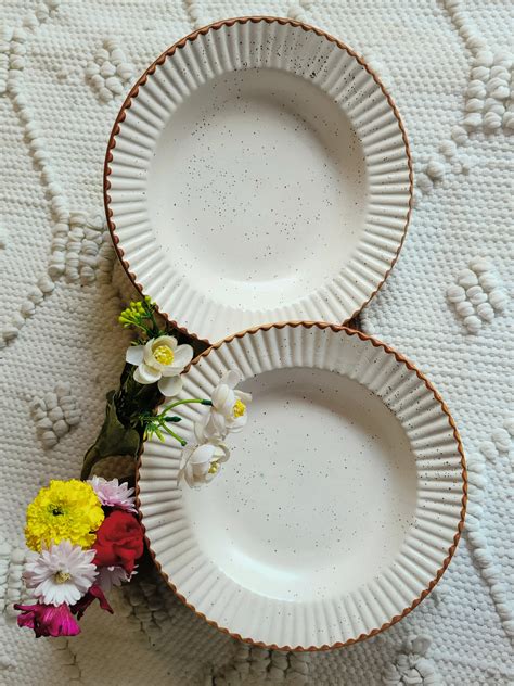New white pasta plate set of 2 – Niyara