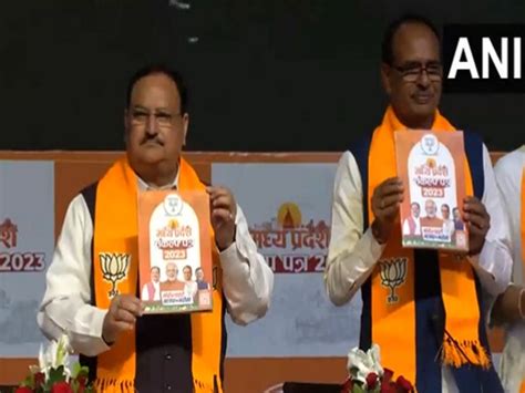 BJP National President JP Nadda releases Sankalp Patra for MP assembly ...