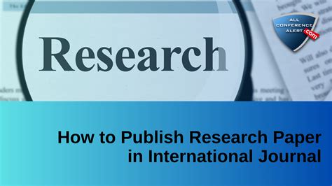 How to Publish Research Paper in International Journal
