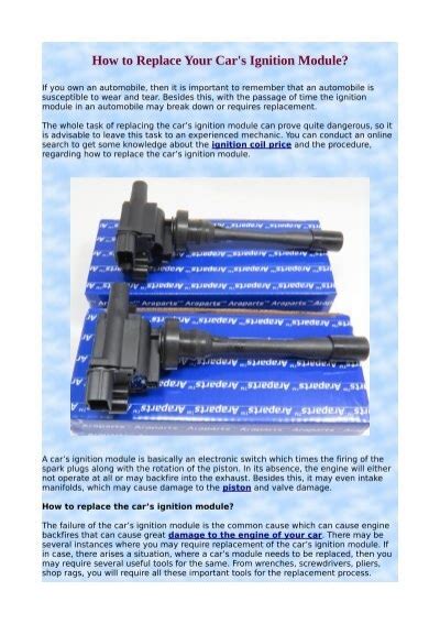 How to Change Ignition Module 的图像结果