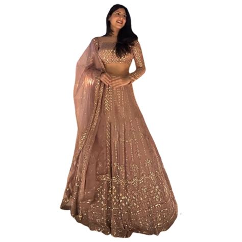 IYALAFAB Women's Georgette Semi Stitched Lehenga Choli In Beige Colour ...