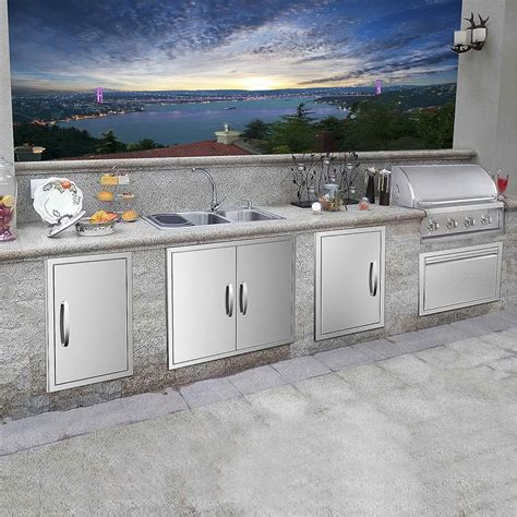 Buy KODOM Outdoor Kitchen Doors 31W x 24H Inch Double BBQ Access Doors ...