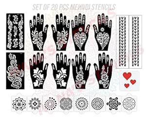 Ivana's Set of 20 Pcs Combo Pack, Reusable Mehndi Sticker Latest ...