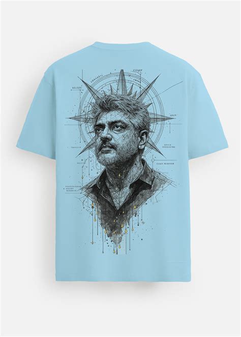 GOAT Series Iconic Ajith Back Graphic Regular Fit T-Shirt for Men- Blu ...