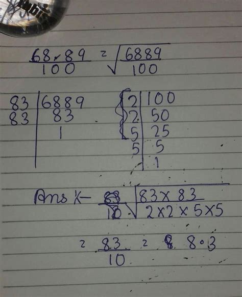 find the square root of the following decimal number of 68.89 - Brainly.in