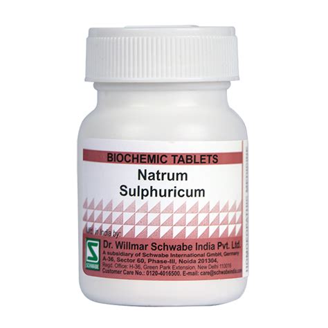 Schwabe Biochemic Natrum Sulph Tablets for Flu Symptoms & Acid Indiges ...