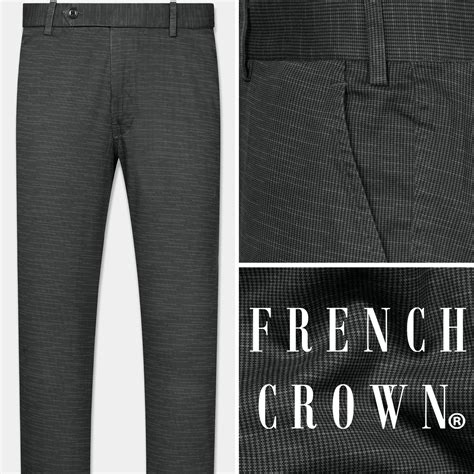 Tuatara Gray Textured Premium Cotton Pant For Men.