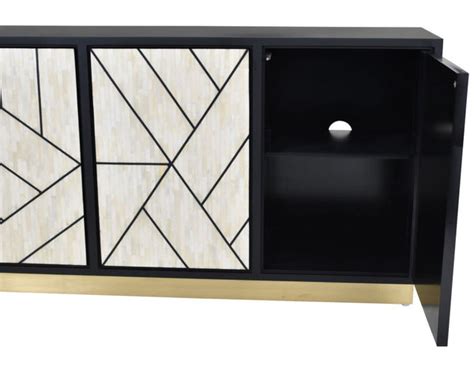 Full Bone Door Credenza Black – Luxury Handicrafts