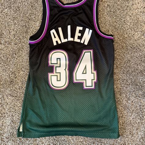 Milwaukee Bucks Ray Allen throwback jersey Mitchell... - Depop