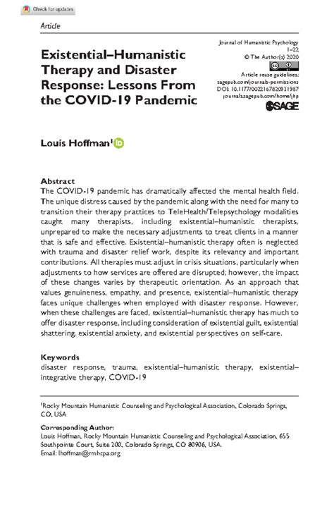 Existential-Humanistic_Therapy_ - doi/10.1177/ Journal of Humanistic ...