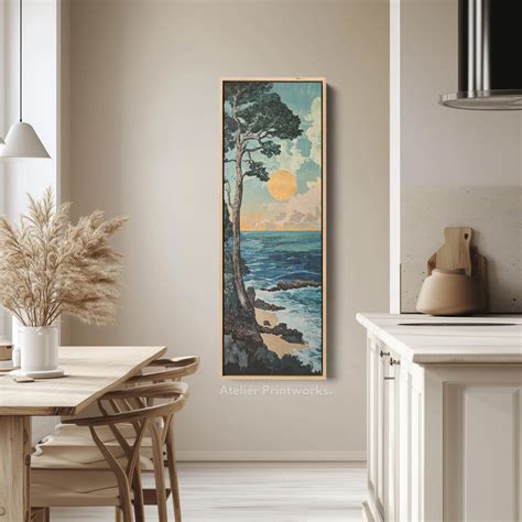 Coastal Big Framed Pictures Tall Narrow Vertical Wall Art – Atelier ...