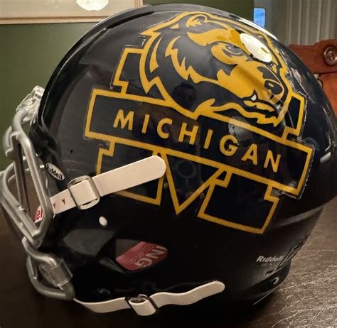Michigan Wolverines Custom Concept Authentic Riddell Football Helmet ...