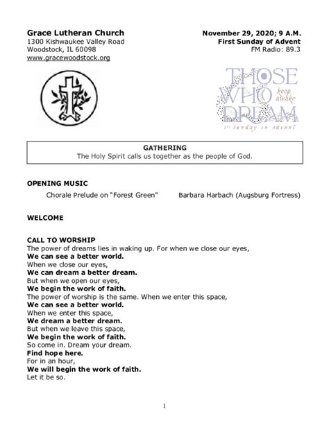 Fillable Online Grace Lutheran Church Holy Week Worship Event Ended Fax ...