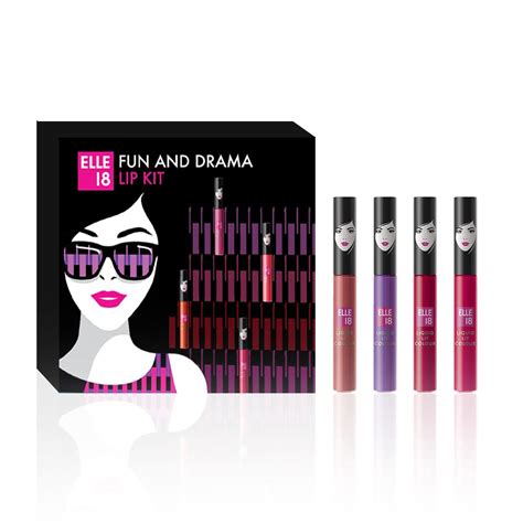 Buy LAKMÉ Elle 18 Fun And Drama Lip Kit (Set Of 4 Matte Liquid ...