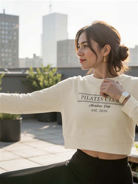 Cream Pilates Club Sweatshirt – CAVA Athleisure Pvt Ltd