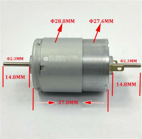 RS-385PH DC 12V-24V Large Torque Dual 2.3mm Shaft Axis Electric DC Mot ...