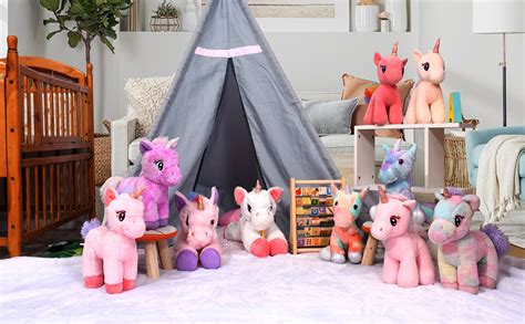 Buy Mirada Enchanting Rainbow Coral Unicorn Soft Toy for Girls/Kids ...