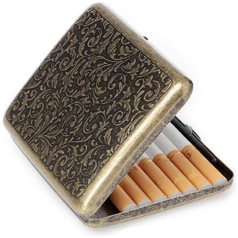 Buy Retro Cigarettes Case Alloy Frosted Cigaret Box Double Sided Metal ...