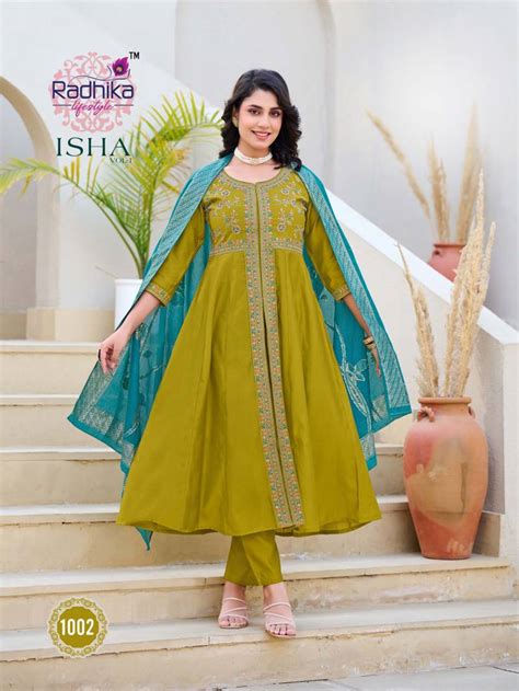Radhika Isha Vol 1 Roman Silk Kurti Bottom With Dupatta: Textilecatalog