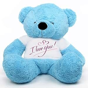Buy Blue 5 feet Big Teddy Bear Wearing a I Love You T-Shirt Online at ...