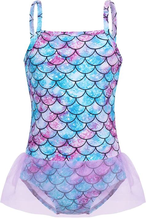 Buy COTRIO Rainbow Unicorn Swimsuit Girls One-Piece Bathing Suit ...