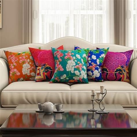Buy Sej By Nisha Gupta Cotton HD Digital Premium Cushion Cover 16 by 16 ...