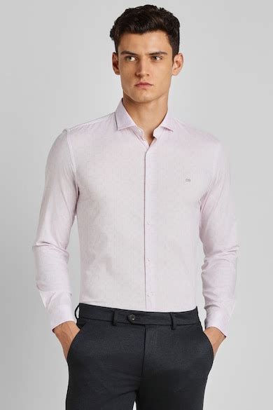 Buy Men Pink Super Slim Fit Full Sleeves Formal Shirt Online - 888455 ...