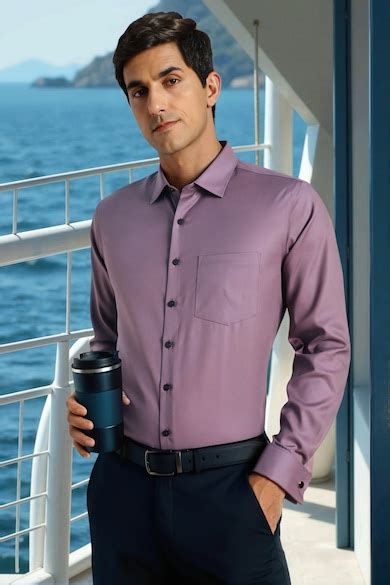Buy Men Purple Solid Full Sleeves Formal Shirt Online - 39909512 ...