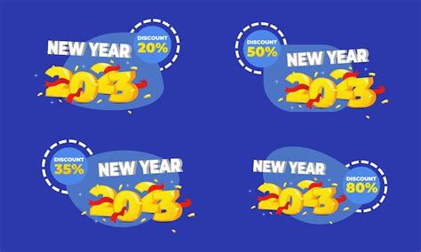 2023 new year discount label | Premium Vector