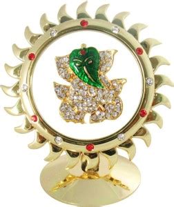GoldGiftIdeas 24K Gold Plated Sun Shape Lord Ganesha Car Dashboard Idol ...