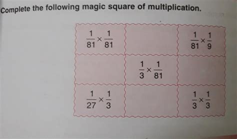 magic square of multiplication - Brainly.in