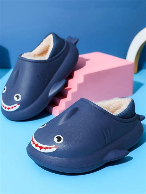 Boys Cartoon Shark Design Thermal Lined Warm Clogs | SHEIN USA