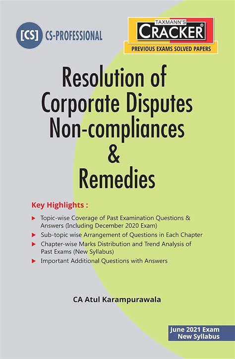 Buy Taxmann's CRACKER – Resolution of Corporate Disputes Non ...