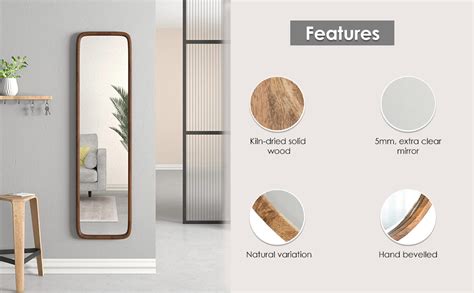 THE OLD CABINET Mango Wood Mirror in Walnut Color Finish and ...