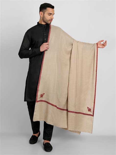 Men's Traditional Kullu Weave Lohi with Embroidery | Brown – Zamour