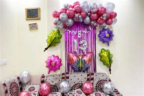 Girl Balloon Butterfly Theme Decoration For Kids Birthday