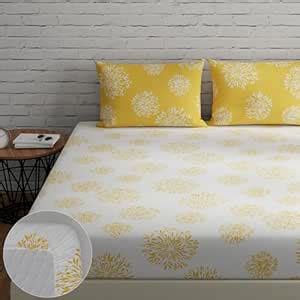 Huesland by Ahmedabad Cotton 144 TC Cotton Fitted Bedsheets King Size ...