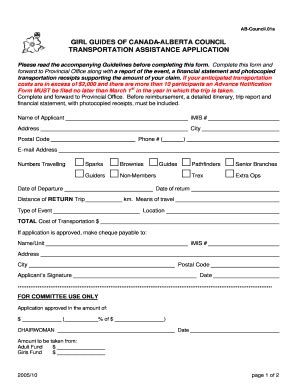 Request For Transportation Assistance | pdfFiller