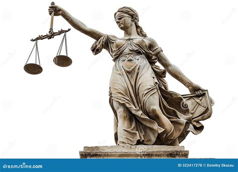 Stone Statue of Lady Justice Holding Scales of Justice Stock Photo ...