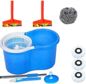 CREZON Heavy duty MADE IN INDIA mop with 3 refillss & dust pan ...