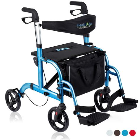 Health Line 2 in 1 Rollator-Transport Chair w/Paded Seatrest ...